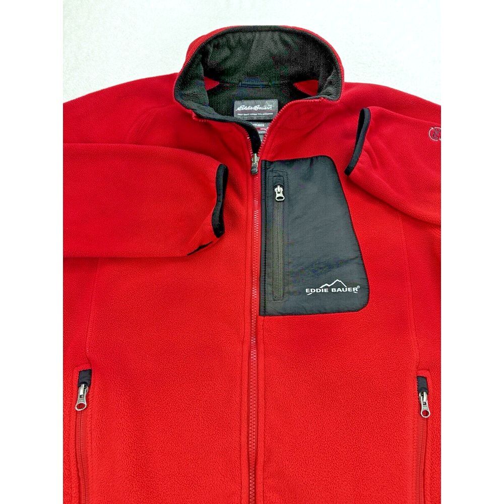 Eddie Bauer Fleece 365 Windcutter Jacket‎ Men M Full Zip Red Weatheredge